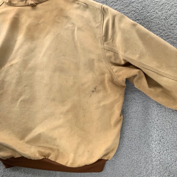 Vtg USA Made Carhartt J03 Coat Men's 2XL Brown Cotton Duck Hooded Jacket Hoodie - Picture 5 of 12